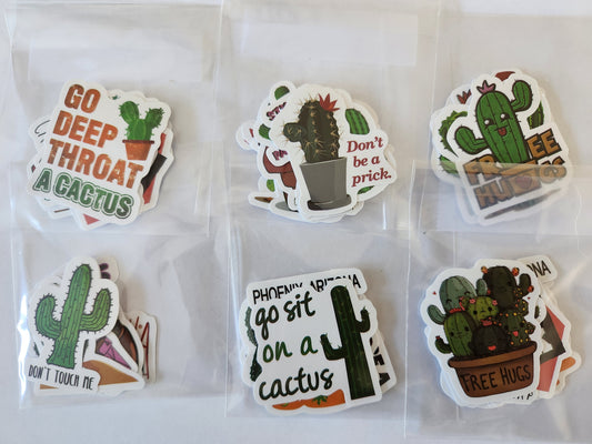 Cactus Stickers Pack of 10